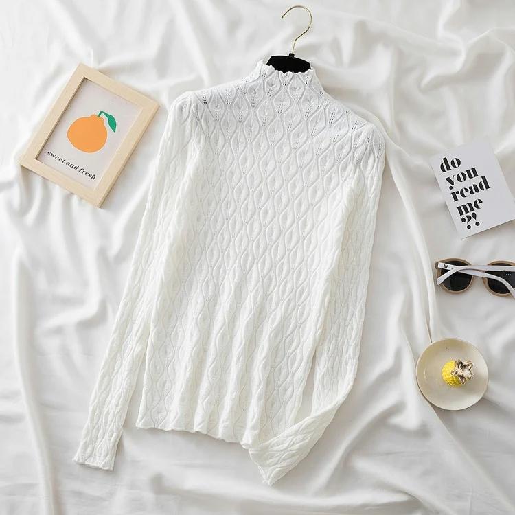 Вязаный свитер Джемпер женский полуводолазка свитер женский трикотаж тонкий однотонный пуловер осень и зима теплый мягкий тянуть