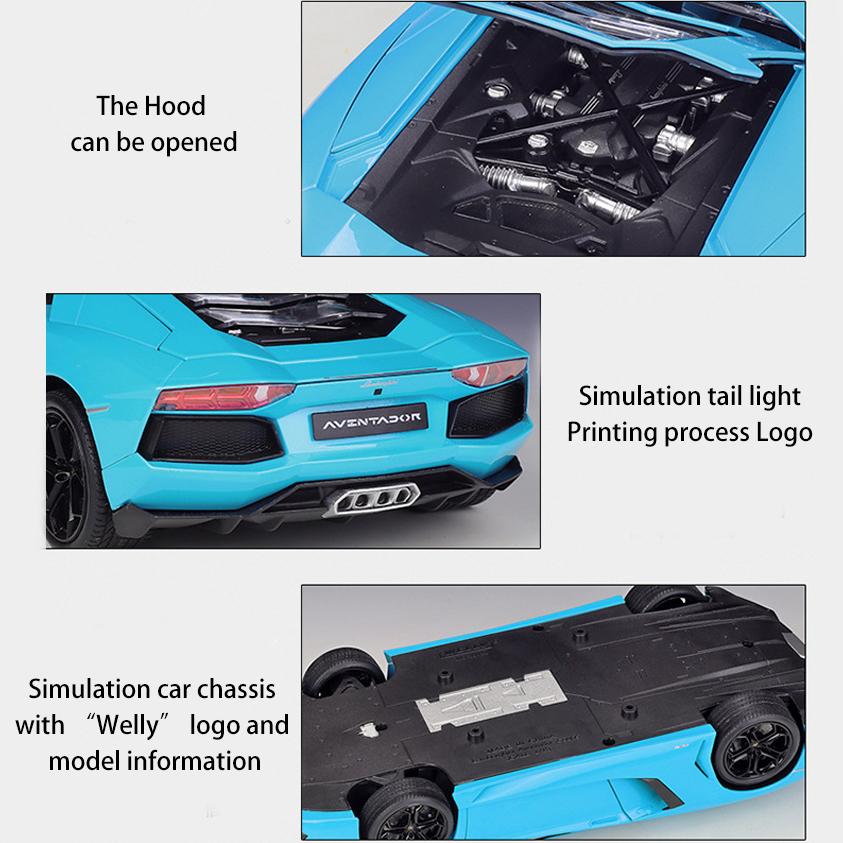 1/18 WELLY Lamborghini Aventador LP700-4 модель автомобиля из сплава, литая под давлением металлическая игрушечная машина, модель автомобиля, коллекция высокой имитации, детские подарки