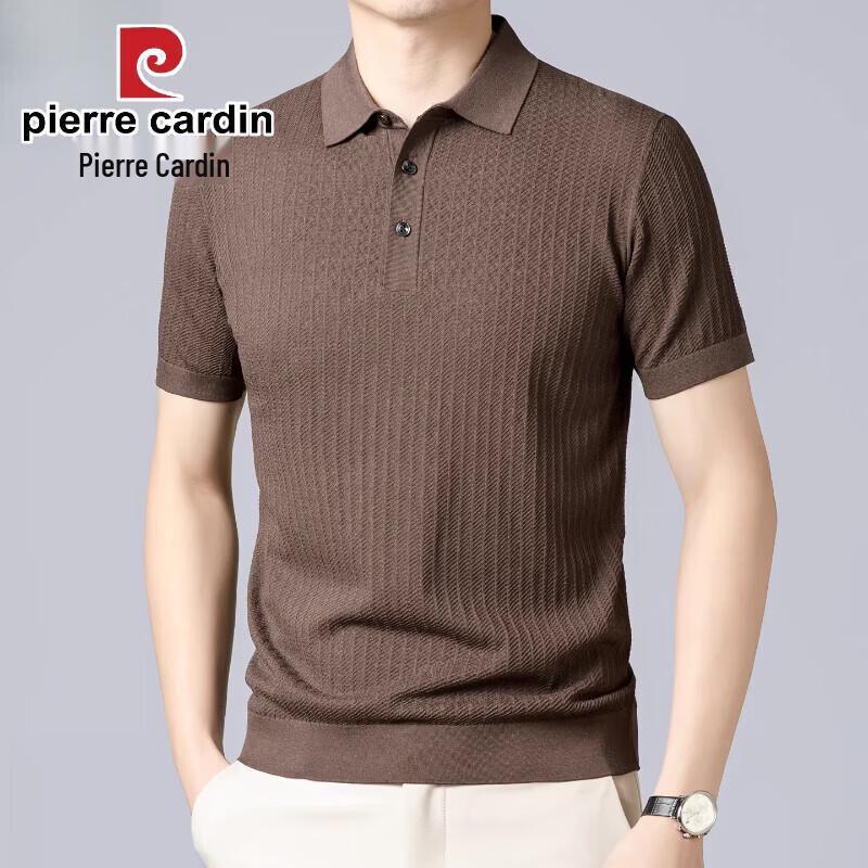 Pierre Cardin Мужская вязаная футболка-поло с коротким рукавом из смешанного шелка