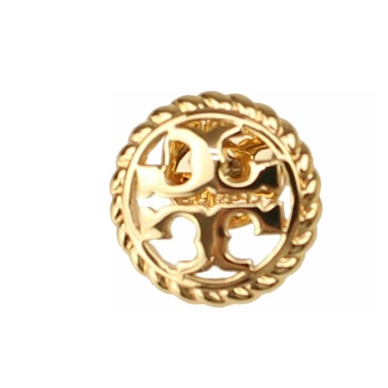 Tory Burch Металлические серьги с логотипом Double T Женские Золотые 136618-720-gold F
