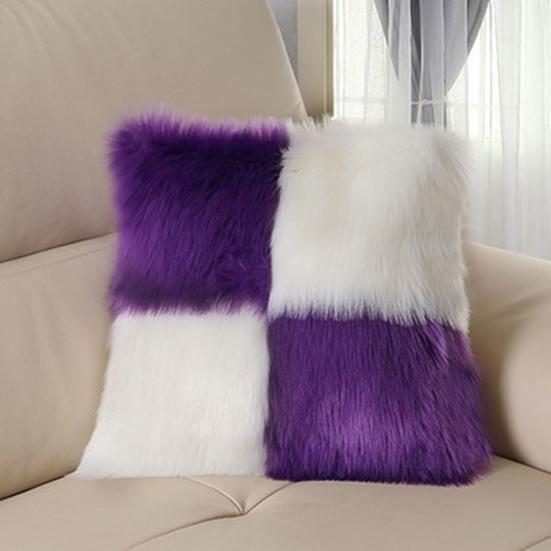 Square Pillow Case Chic Durable Soft Texture Throw Pillow Case Contrast Color Plush Throw Pillow Case Pillow Cover for Car