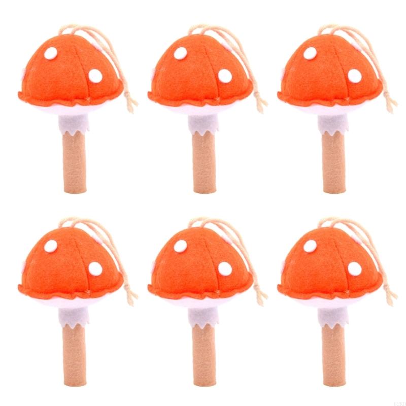 62KD Needle Felted Mushroom for Unique Bag Charm and Keychains 6Pack