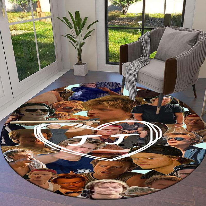 Rudy Pankow JJ Maybank Round Area Rug,Carpet Rug for Living Room Bedroom Sofa Playroom Decor,Non-slip Floor Mat