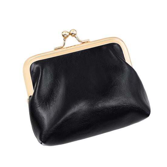 Мини-портмоне в винтажном стиле из искусственной кожи с замком-поцелуем, карман для мелочи, портативный кошелек