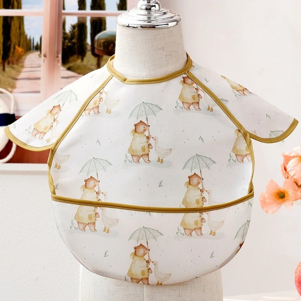 Sleeveless Design Feeding Bib Reusable Fabric Full Body Cover Bib  Toddler Feeding