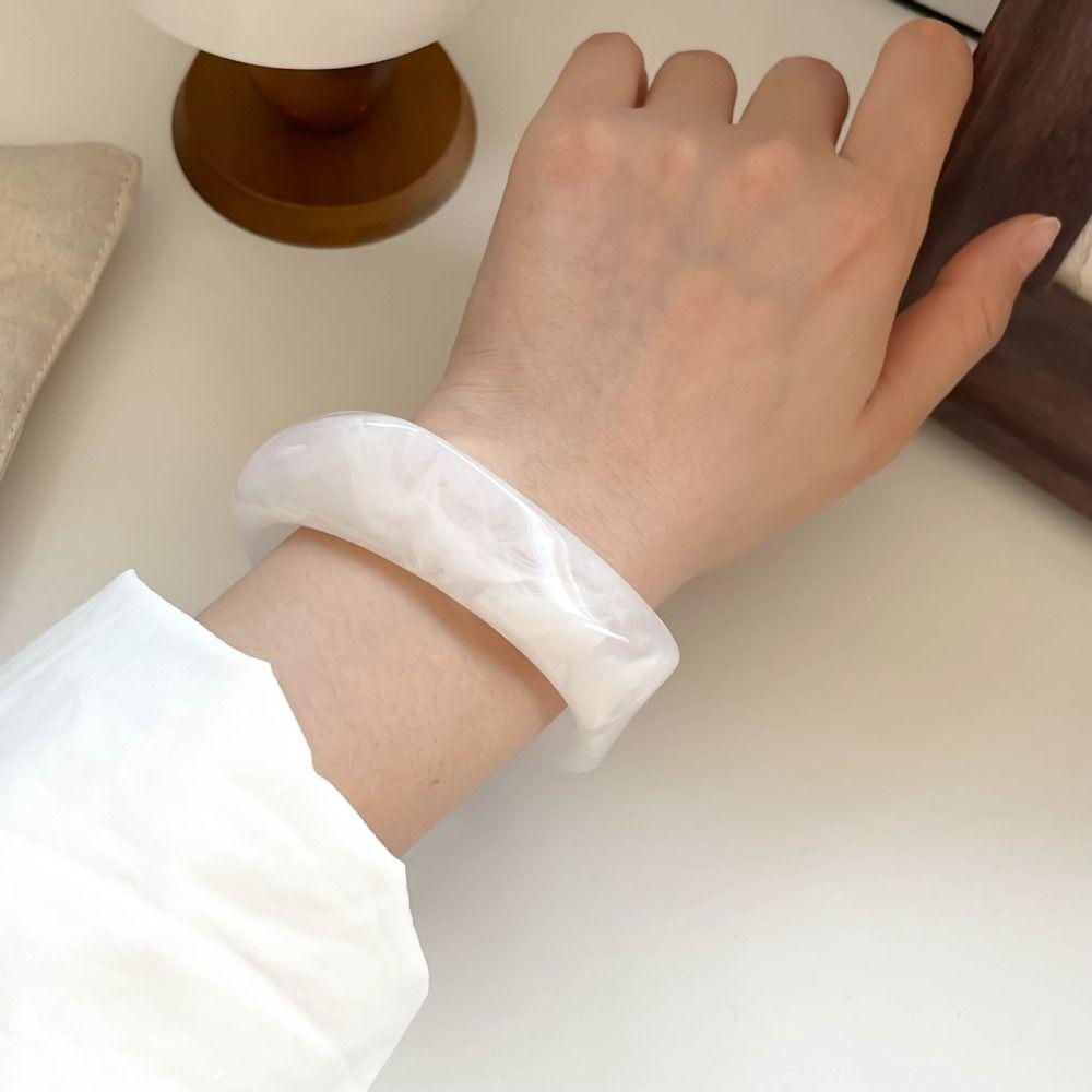 Bohemian Irregular Wide Bracelet Minority Design Transparent Hand Ring  Gift