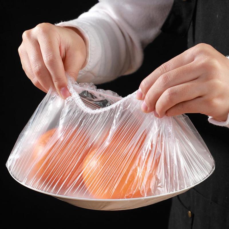 100 шт. одноразовые чехлы для хранения пищевых продуктов, сумки для чаши, эластичная тарелка, кухонные фрукты, сохраняющие свежесть