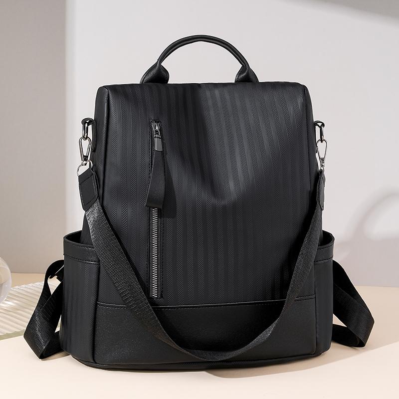 Women's Backpack Solid Color Large Capacity Travel Bag Patchwork Mother Bag