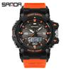 SANDA Brand New 6291 Student Electronic Watch Multifunctional Dual Display Waterproof LED Night Light Student Electronic Watch