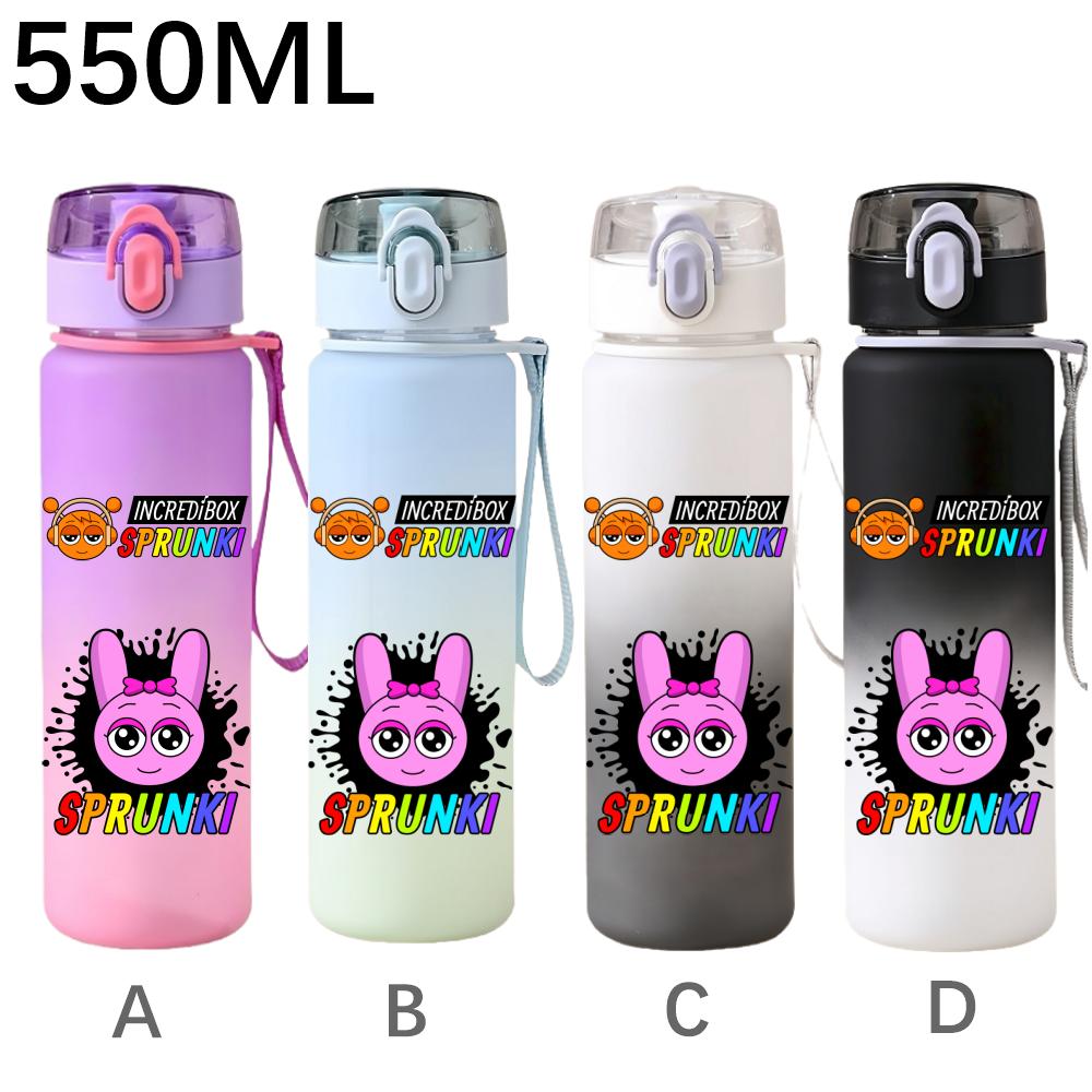 High Quality 550ml Game Sprunki Gradient Sports Water Bottle Cartoon Leak-proof Portable Drinking Bottles Outdoors Sports Fitness Water Cup
