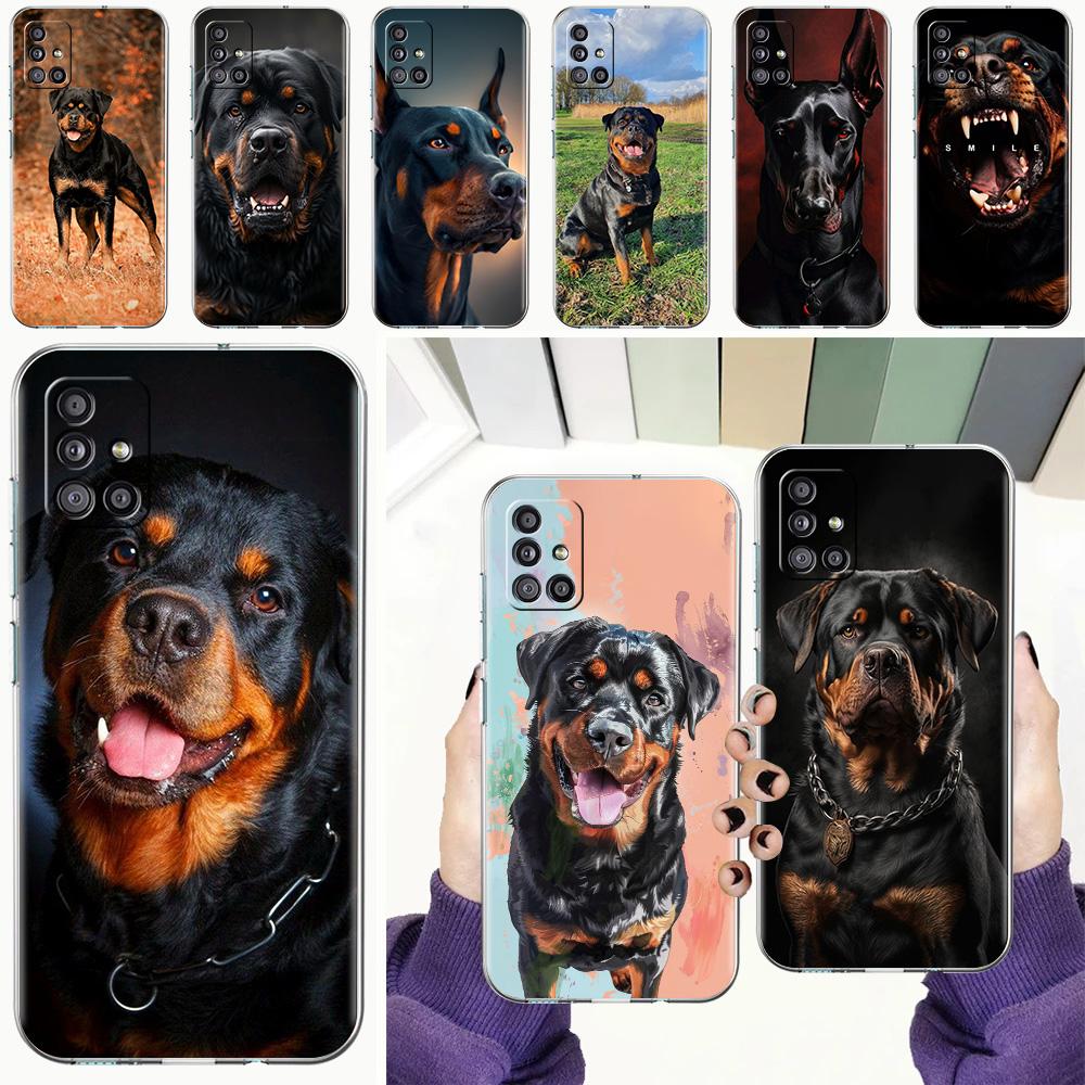 Чехол для телефона Samsung A15 A13 A35 A55 A51 A71 A41 A31 A21S A03S A05 A17 A23 A25 A33 A53 A73 5G A07 4G Чехол Собака Ротвейлер