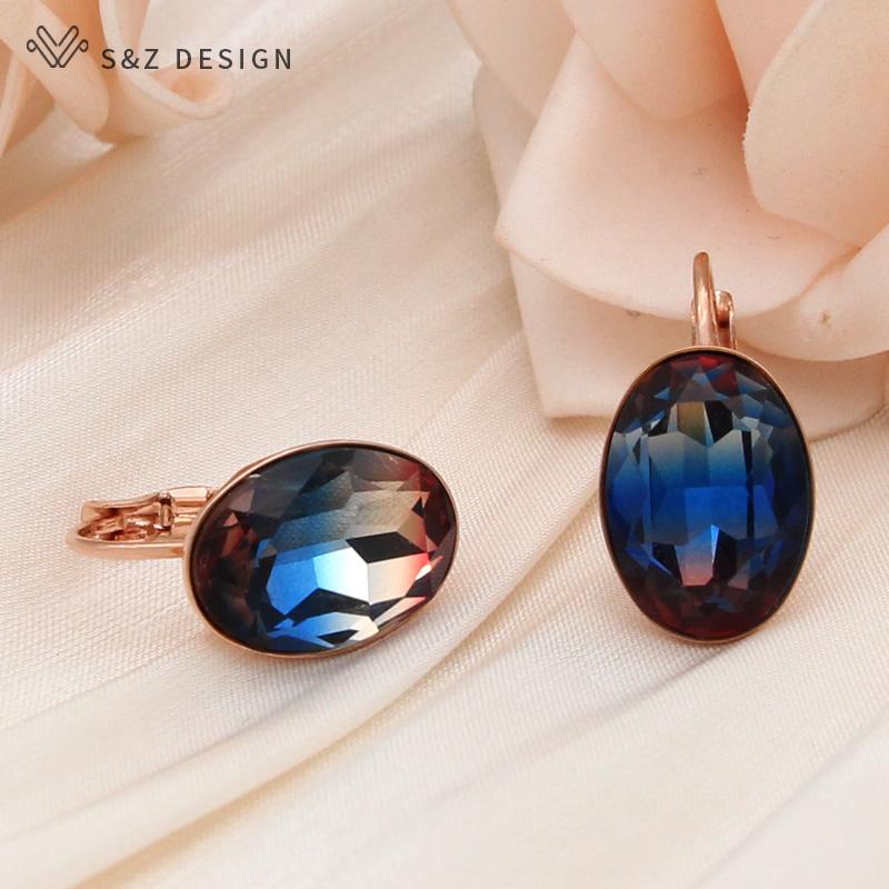 Модные овальные серьги в форме яйца с имитацией турмалина для женщин, свадебные серьги цвета розового золота, ювелирные изделия