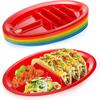 2pcs Oval Taco Plate Divided Taco Holder Party Supplies Taco Serving Tray  Restaurant