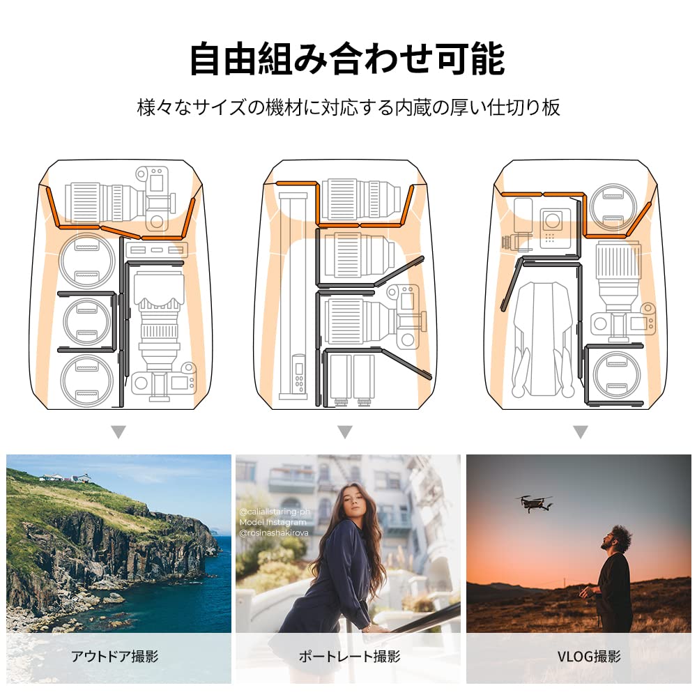 Камера большая дюймовая ПК зеркальная камера идеально подходит для горного отдыха на открытом воздухе синий [K&F Concept] сумка, рюкзак, вместимость, 25 л, штатив, 15,6 хранение, сумка,