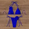 2 шт./комплект женский комплект бикини на шнуровке бюстгальтер с подкладкой плавки комплект 3D цветочный декор пляжный стиль купальники