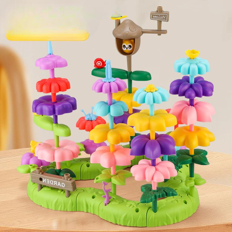 Large Particle Assembled Building Blocks Girls Plant Cognitive Logical Thinking Puzzle Building Blocks Garden