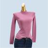 Half Turtleneck Thin Pure Color Knitting Six Sheep Silm Soft Glutinous High Elastic Thermal Long Sleeves Bottoming Shirt for Women Easiest for Match