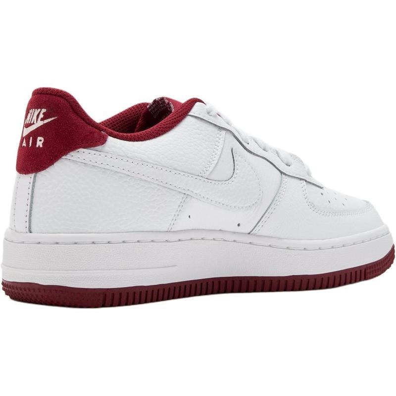Nike Air Force 1 Lv8 Anti Slip Wear Resistant Low Top Kids' Skateboarding Shoes White Red Sneakers HF0952-100
