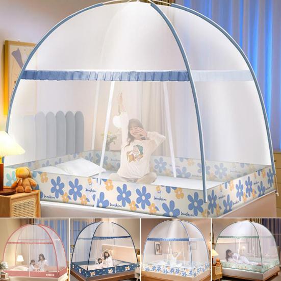 Двухдверная москитная палатка с полным покрытием, москитная сетка, застежка-молния, быстро открывающаяся, полностью закрытая противомоскитная кровать