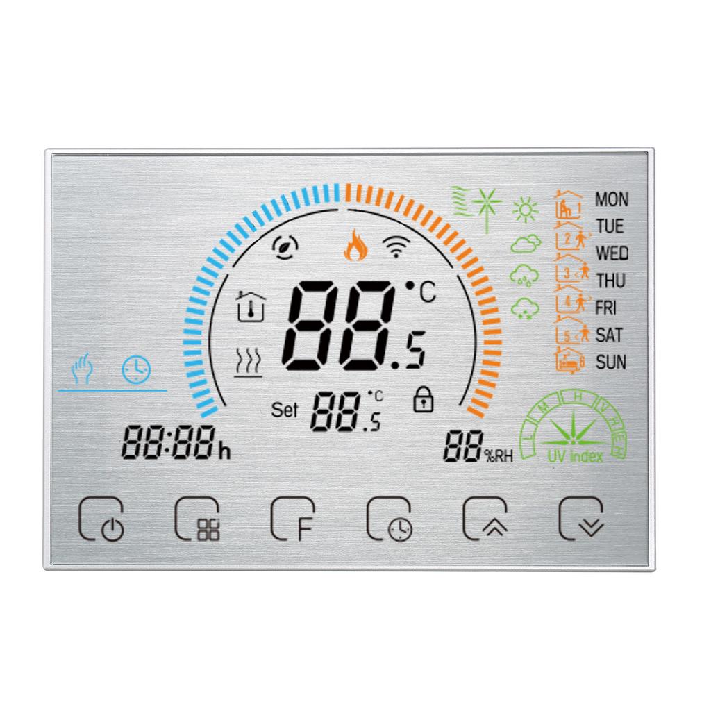 3A 95~240V Boiler Heating Energy Saving Smart Thermostat with Touchscreen LCD Display Weekly