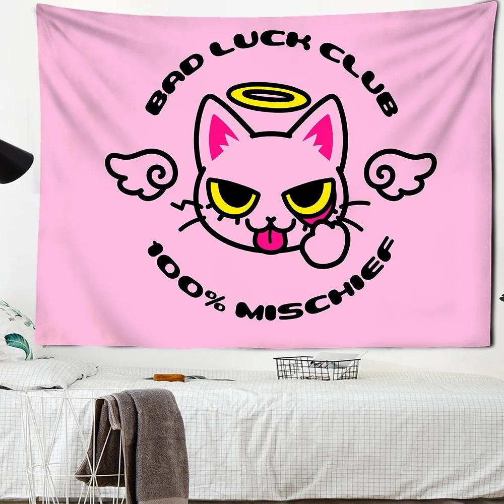 Креативный Смешной Гобелен с Котом Украшение для Офиса Гостиной Домашний Настенный Гобелен