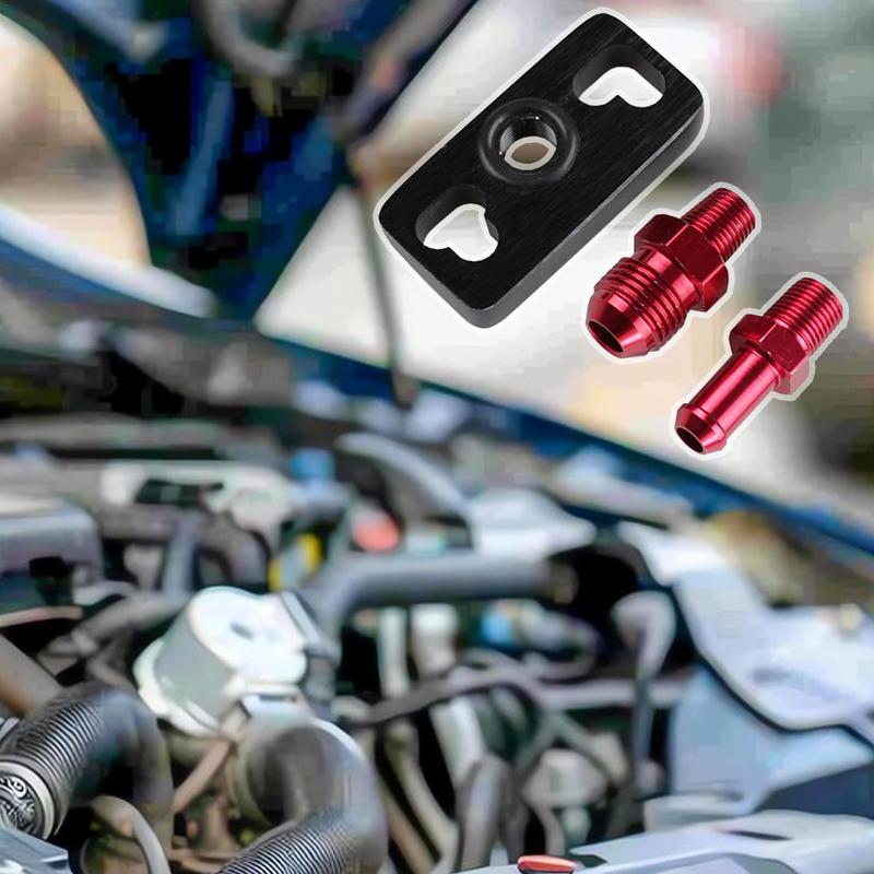 Fuel Regulator Adapter For Car Aluminium Alloy Fuel Rail Pressure Regulator Adapter Red Fuel Rail Adapter Replacement
