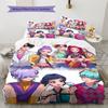 Постельное белье с узором Охотники на демонов K-pop, Комплект одеяло, Пододеяльник, Наволочка, Домашний подарок на день рождения (1 пододеяльник + 2 наволочки, без наполнителя)