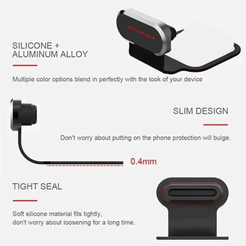Портативные защитные колпачки-заглушки из сплава с портом зарядки USB C от потери, подходят для ежедневного использования смартфонов, для любителей активного отдыха