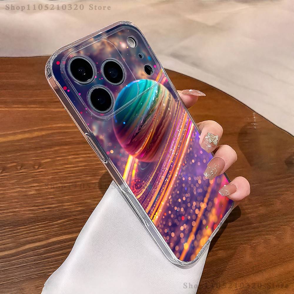 Чехол для телефона Uniberso Млечный Путь Для iPhone 17,16,15,14,13,12,11 Pro,Max,Plus,XR,Mini,E Прозрачный Мягкий Чехол Полное Покрытие