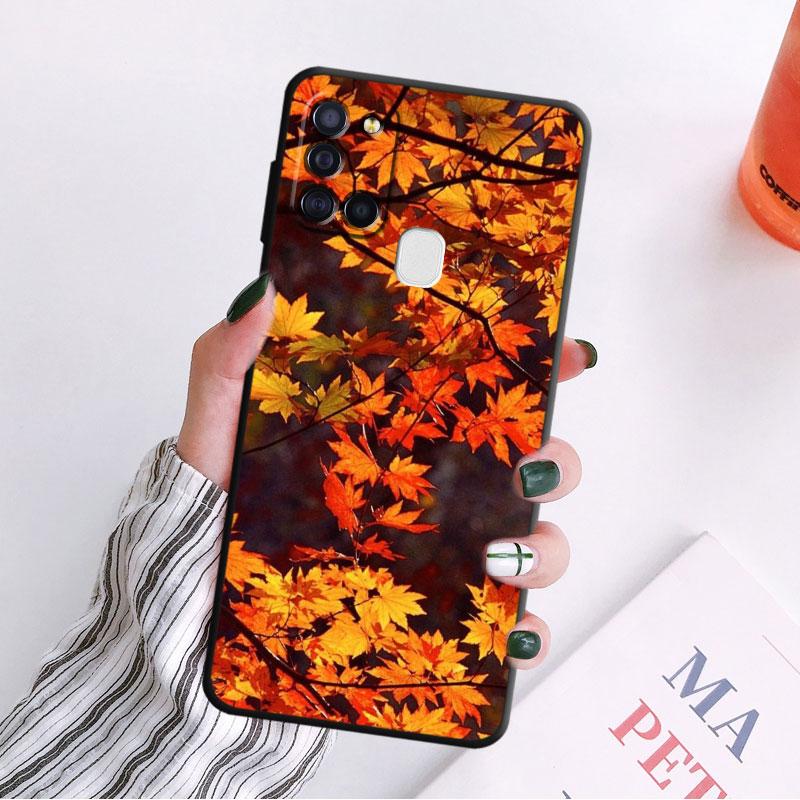 Чехол для Samsung Galaxy M30s M22 M32 5g M31 M13 M51 M33 M23 M52 M12, осенние листья, осень, лиса, тыква, великолепный чехол на Хэллоуин