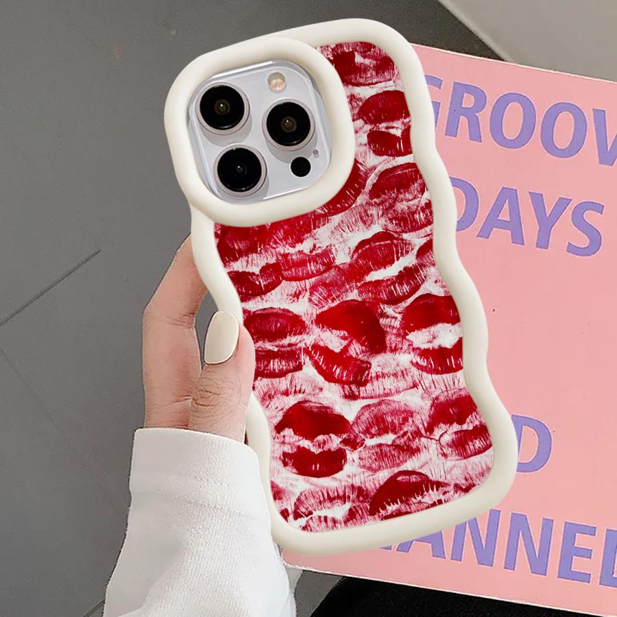 Ретро и сексуальный чехол с принтом красных губ для iPhone 11 13 12 17 Air 16 Pro Max 14 15 Plus XR 8 Мягкая крышка для телефона