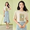 Shetu Women's Garden Print Short Sleeve T-shirt