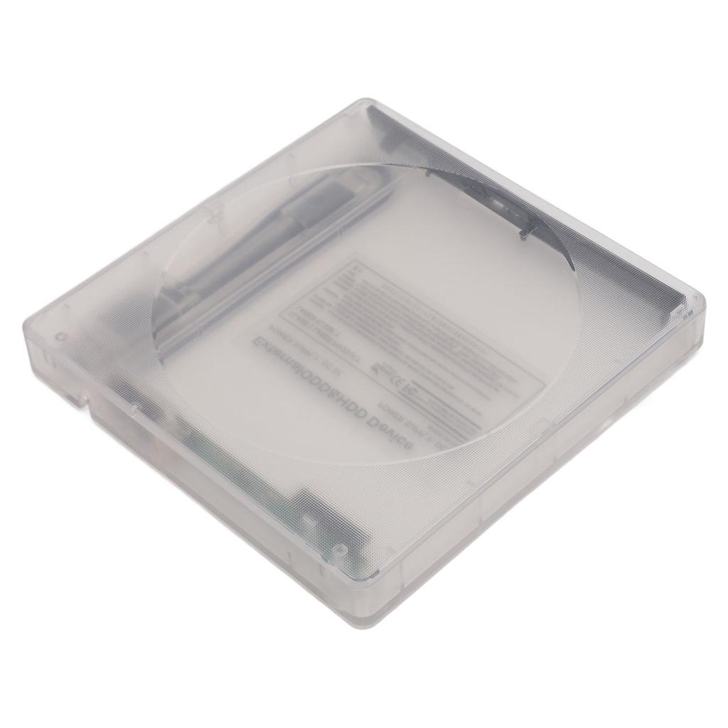 Optical Drive Enclosure Type C USB3.0 5Gbps Clear External CD DVD BD Drive Box for Laptop 12.7mm