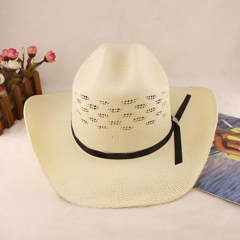 Eaby Жесткая версия Плетеная цилиндр Шляпа рыцаря Ковбойская шляпа Шляпа для джаза Соломенная шляпа с загнутыми полями