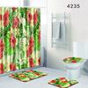 Multi-Element Pattern Bathroom Shower Curtain Floor Mat Toilet Cover Foot Mat Four-Piece Pattern Size