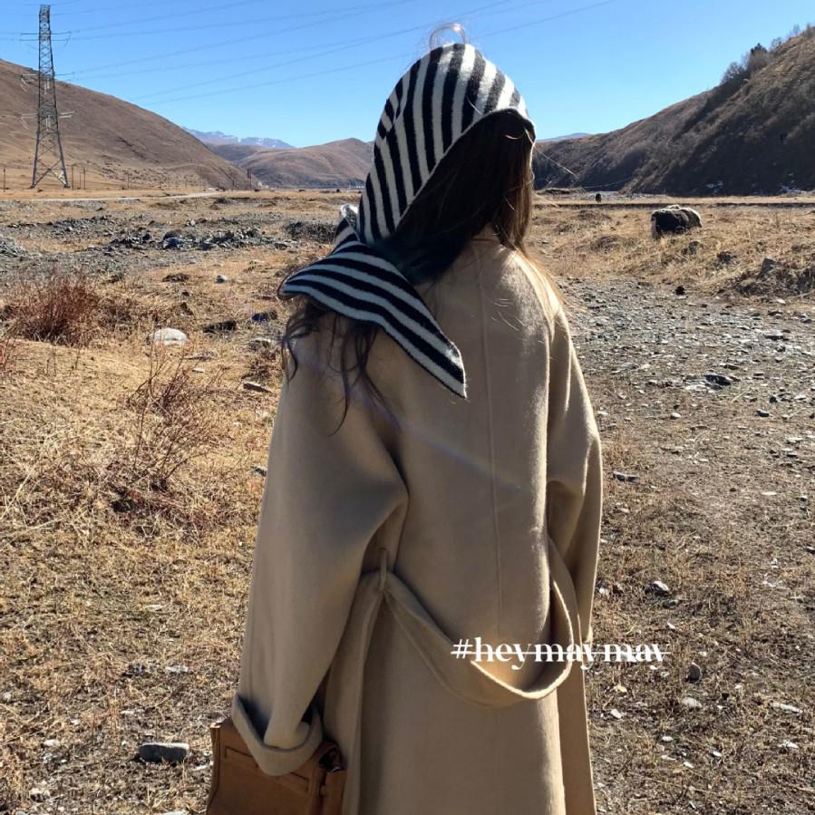 Roman Christmas Black & White Striped Winter Scarf - Soft Knitted, Warm & Comfortable, Cold-Proof