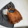Tassel Design Women's Hobo Bag Fashion Trend Handbag Suede Shoulder Crossbody Shopping Tote Vintage Commuter Bags
