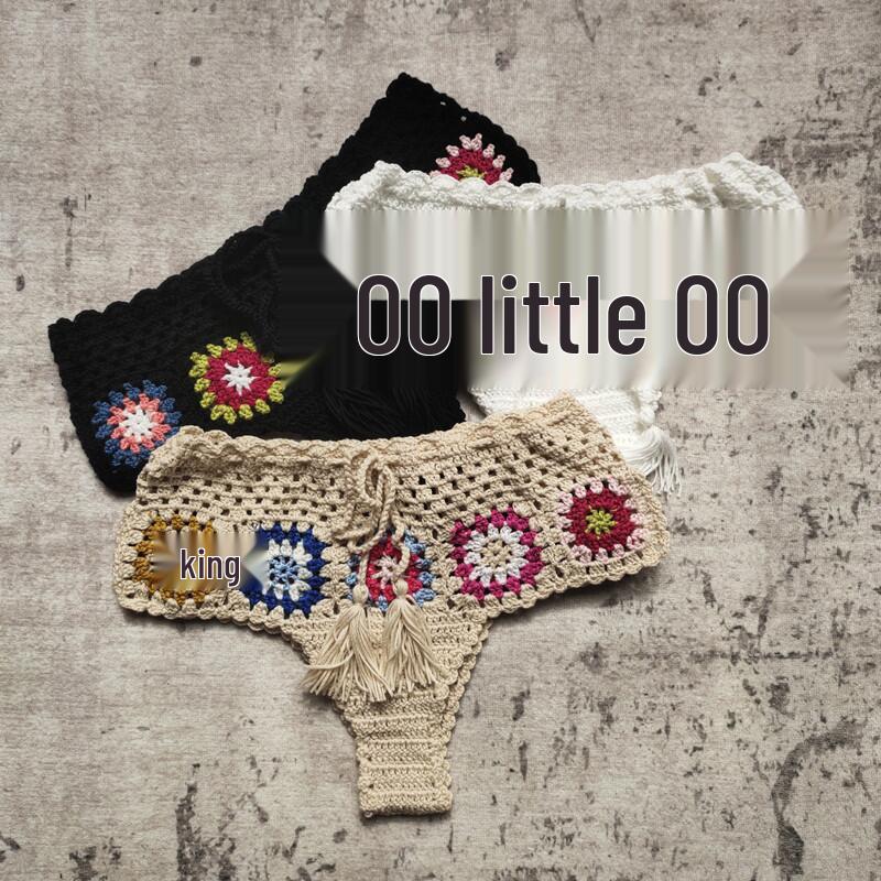 Handmade Crochet Small Square Bikini Set Swimsuit