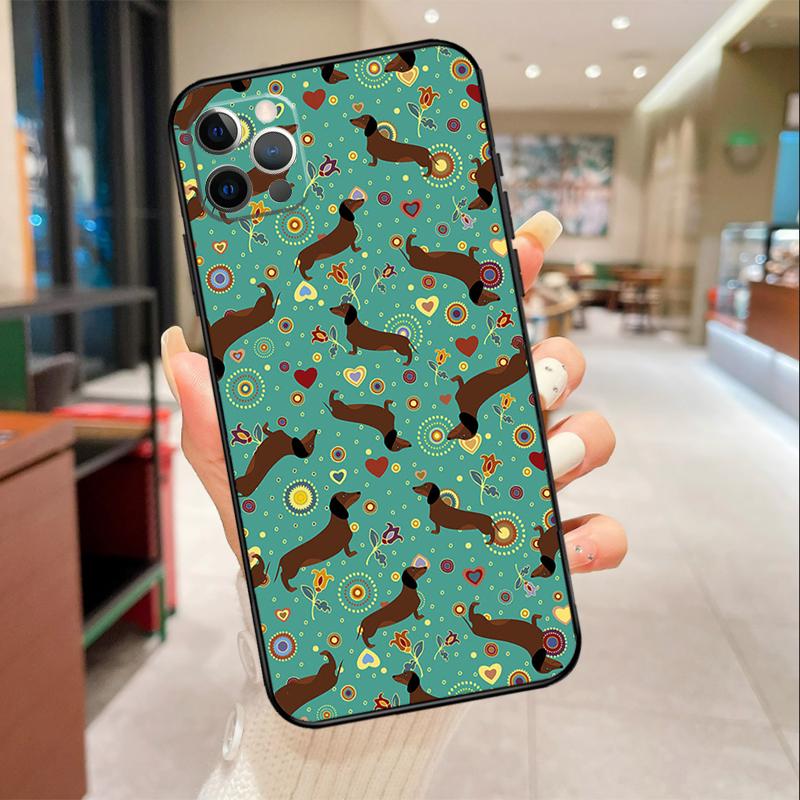 Чехол для телефона с таксой Для iPhone 16 15 14 11 12 13 17 Pro Max mini 15 Plus 16e 17 Air Защитная крышка
