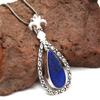 Pendant Lapis Lazuli Silver Jewelry 2.5" Gemstone  Handmade Sterling Silver