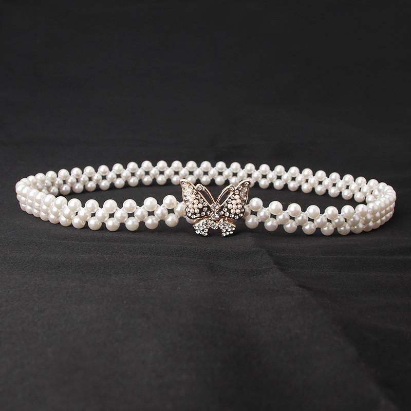Элегантный жемчужный пояс на талию для женщин со стразами и регулируемой посадкой для летней повседневной носки