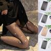 Women Pantyhose Rhinestones Mesh See Through Fishnet Solid Color Sexy Shiny Stretch Stockings Clubwear