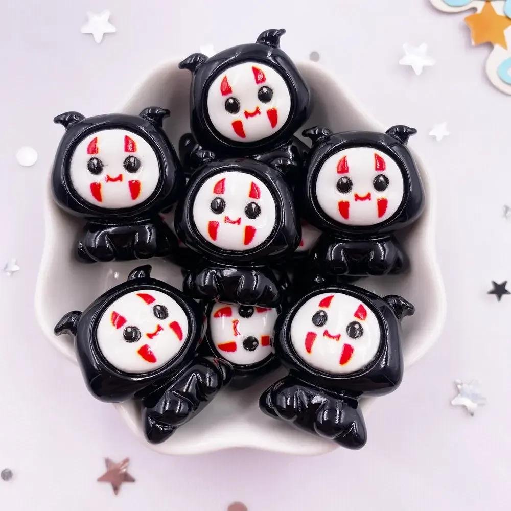 8 шт. смоляные красочные кавайные фигурки паука, летучей мыши, тыквы, медведя, призрака, черепа, плоские каменные фигурки, сделай сам, бант, украшение на Хэллоуин, альбом для вырезок