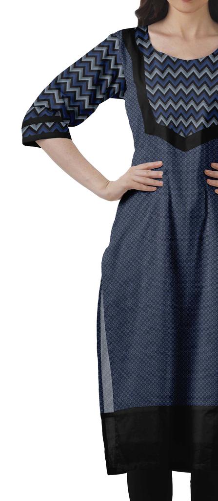 Moomaya Дизайнерская прямая женская туника Kurti с принтом, длинная индийская туника