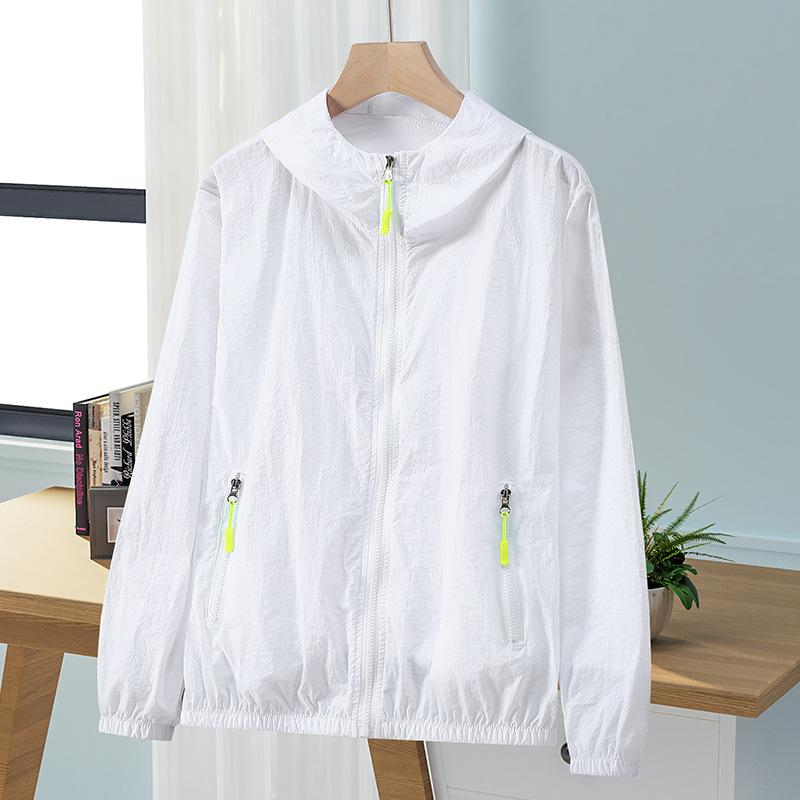 Женская летняя куртка-ветровка с капюшоном на молнии с карманом, тонкая повседневная, солнцезащитная