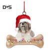 Рождественская подвеска акриловая шапка Санты украшение в виде животного праздничное подвесное украшение для елочной гирлянды брелок