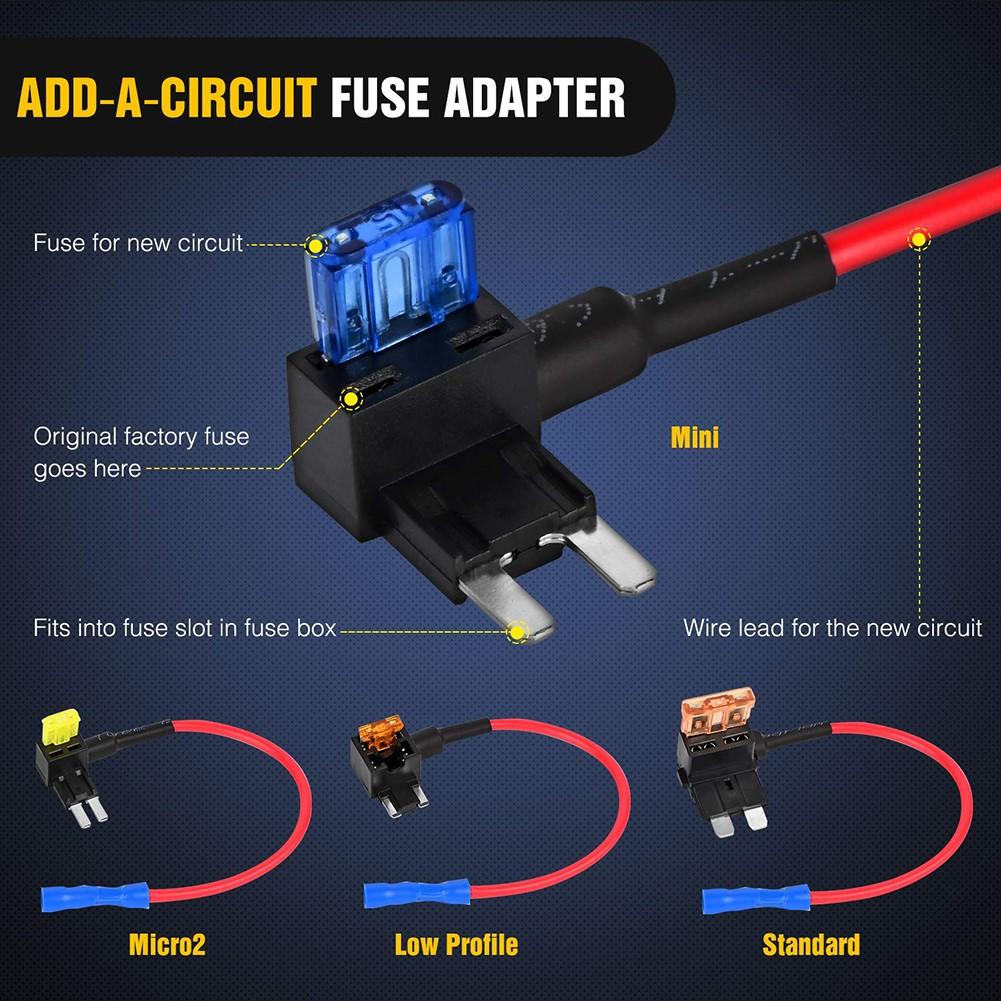 Versatile Automotive Fuse Holder for LED Strips Dash Cams and More