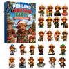 Kids' Christmas Advent Calendar Highland Cow Calendars 2026 2D Acrylic Ornaments 24 Days for Cat Lovers Countdown with Collectible Mini Figures