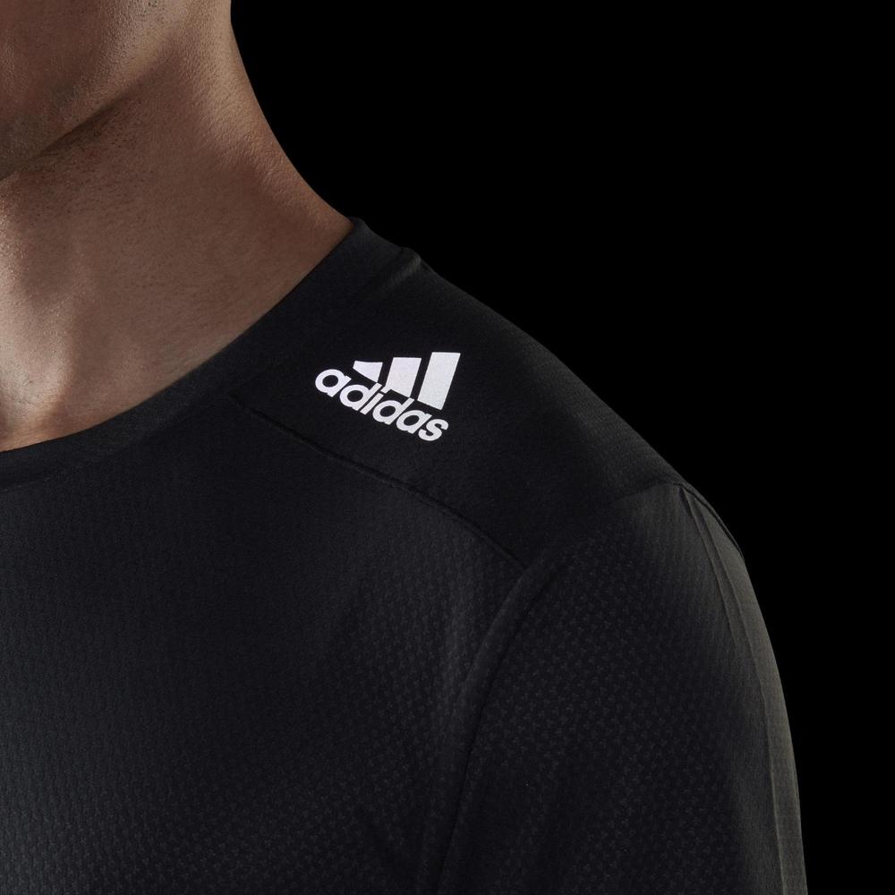 Adidas Спортивная тренировочная повседневная футболка с круглым вырезом, мужские топы, черные HC4230