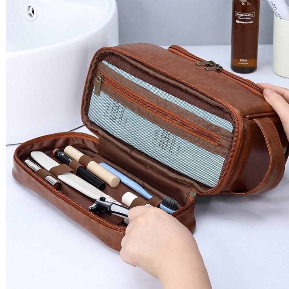 Waterproof Cosmetic Storage Bag PU Leather Makeup Bag Portable Makeup Pouch Travel